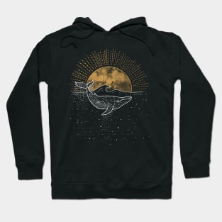 Whale in sea of stars with Sun Hoodie